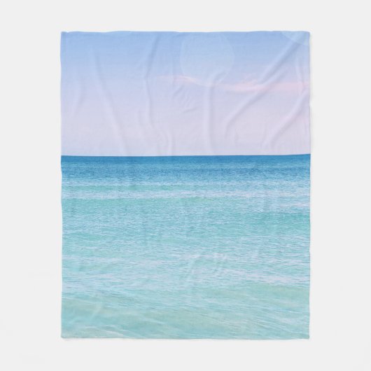 Aqua Blauwgroen lavender Ocean Waves Tropisch stra Fleece Deken (Voorkant)