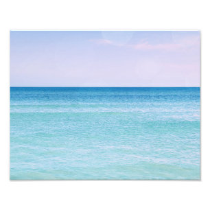 Aqua Blauwgroen lavender Ocean Waves Tropisch stra Foto Afdruk