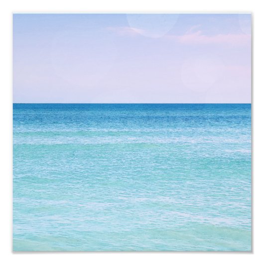 Aqua Blauwgroen lavender Ocean Waves Tropisch stra Foto Afdruk (Voorkant)