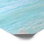 Aqua Blauwgroen lavender Ocean Waves Tropisch stra Poster (Hoek)