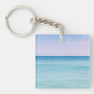 Aqua Blauwgroen lavender Ocean Waves Tropisch stra Sleutelhanger