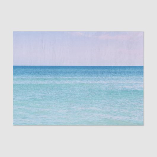 Aqua Blauwgroen lavender Ocean Waves Tropisch stra Tissuepapier (Voorkant)