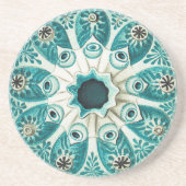  Aqua Blauwgroen Marine Tunicate Zee Godin Zandsteen Onderzetter (Voorkant)