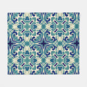 Aqua & Blauwgroen  mediterrane stijl Fleece Deken (Voorkant (Horizontaal))