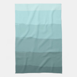 Aqua Blauwgroen Mint Blauw Abstract Stripes Theedoek