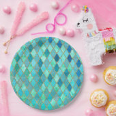 Aqua Blauwgroen Mint Gold Oriental Moroccan Tegel Papieren Bordje (Feest)