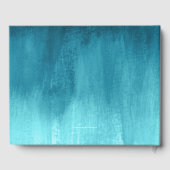 Aqua blauwgroen modern kunstboek aangepast bezoeke gastenboek (Achterkant)