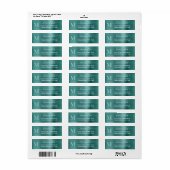 Aqua Blauwgroen modern monogram Etiket (Full Sheet)