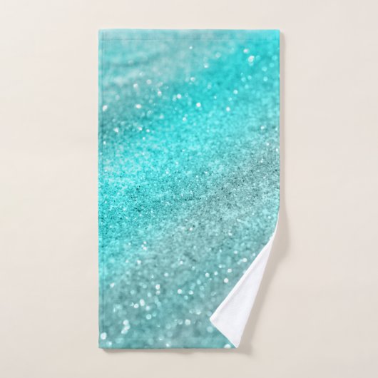 Aqua Blauwgroen Ocean Glitter #1 Bad Handdoek (Handdoek)