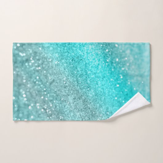 Aqua Blauwgroen Ocean Glitter #1 Bad Handdoek (Handdoek)