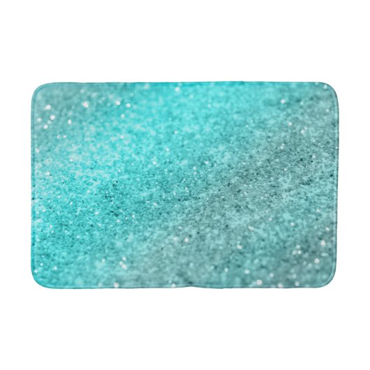 Aqua Blauwgroen Ocean Glitter #1 Badmat (Voorkant)