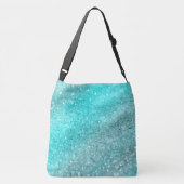 Aqua Blauwgroen Ocean Glitter #1 Crossbody Tas (Achterkant)