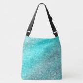 Aqua Blauwgroen Ocean Glitter #1 Crossbody Tas (Voorkant)