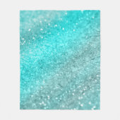 Aqua Blauwgroen Ocean Glitter #1 Fleece Deken (Voorkant)