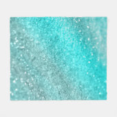 Aqua Blauwgroen Ocean Glitter #1 Fleece Deken (Voorkant (Horizontaal))