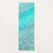 Aqua Blauwgroen Ocean Glitter #1 Yogamat (Achterkant)
