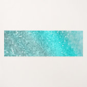 Aqua Blauwgroen Ocean Glitter #1 Yogamat (Voorkant (horizontaal))