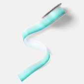 Aqua Blauwgroen Ombre Gradient Satijnen Lint (Achterkant)
