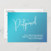 Aqua Blauwgroen Ombre Gradiënt uitgestelde bruilof Briefkaart (Voorkant / Achterkant)