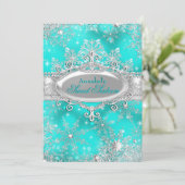 Aqua Blauwgroen Princess Winter Wonderland Sweet 1 Kaart (Staand voorkant)