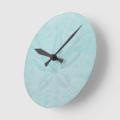 Aqua Blauwgroen Sand Dollar Nautical Coastal Zee Ronde Klok (Hoek)