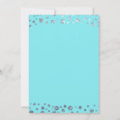 Aqua Blauwgroen Silver Glitter Confetti Photo Afst Kaart (Achterkant)