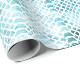 Aqua Blauwgroen Snake Print Cadeaupapier