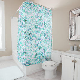 Aqua Blauwgroen Snake Print Douchegordijn
