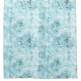 Aqua Blauwgroen Snake Print Douchegordijn
