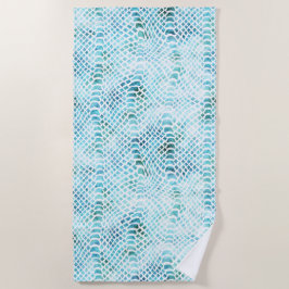 Aqua Blauwgroen Snake Print Strandlaken
