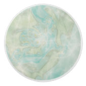 Aqua Blauwgroen Sparkle Keramische Knop (Voorkant)