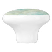 Aqua Blauwgroen Sparkle Keramische Knop (Zijkant)