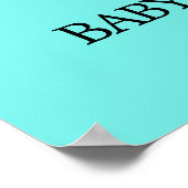 Aqua Blauwgroen Tiffany Baby shower Welkomstbord Poster (Hoek)