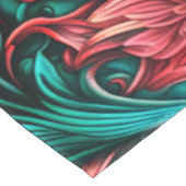 Aqua, Blauwgroen, turkoois en grijs bloemmotief Tafelkleed (Gekanteld)