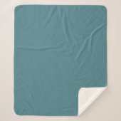 Aqua - Blauwgroen - Turquoise - Blauw-Groen Solid  Sherpa Deken (Voorkant)