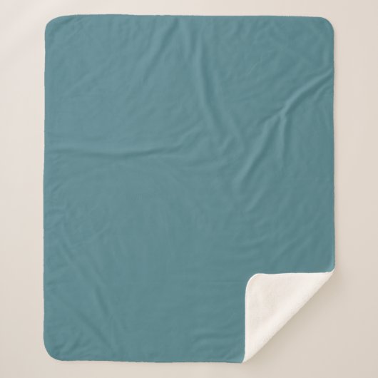 Aqua - Blauwgroen - Turquoise - Blauw-Groen Solid Sherpa Deken (Voorkant)