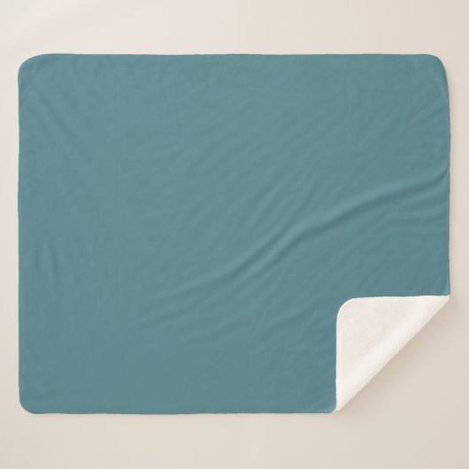 Aqua - Blauwgroen - Turquoise - Blauw-Groen Solid  Sherpa Deken (Voorkant (horizontaal))
