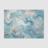 Aqua Blauwgroen Turquoise Blauw Wit Zilver Marmer Tissuepapier (Voorkant)