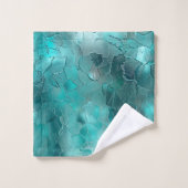 Aqua Blauwgroen Turquoise Glam Dreams Bad Handdoek (Wasdoekje)