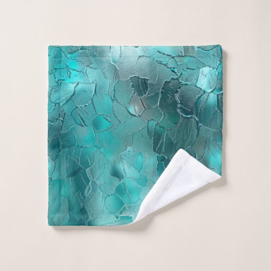 Aqua Blauwgroen Turquoise Glam Dreams Bad Handdoek (Wasdoekje)