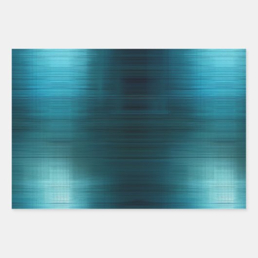Aqua Blauwgroen Turquoise Glam Inpakpapier Vel (Voorkant 2)