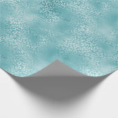 Aqua Blauwgroen Turquoise Glam Leopard Print Cadeaupapier (Hoek)