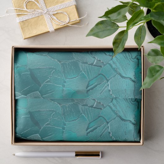 Aqua Blauwgroen Turquoise Glam Tissuepapier (Geschenk)