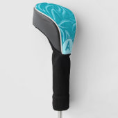Aqua Blauwgroen Witte Golven Monogram Golfheadcover (Schuin)