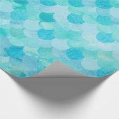 Aqua Blauwgroen Zeemeermin schaalt het Patroon van Cadeaupapier (Hoek)
