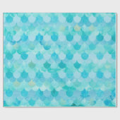 Aqua Blauwgroen Zeemeermin schaalt het Patroon van Cadeaupapier (Vlak)