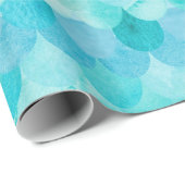 Aqua Blauwgroen Zeemeermin schaalt het Patroon van Cadeaupapier (Rol Hoek)