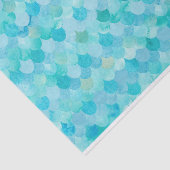 Aqua Blauwgroen Zeemeermin schaalt het Patroon van Tissuepapier (Detail)