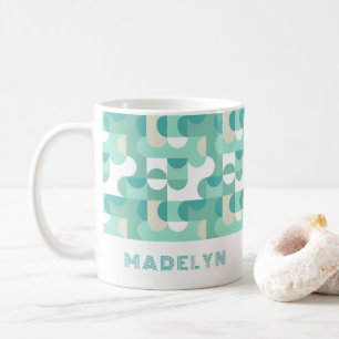 Aqua Blauwgroen Zeevruchten Mint Groen Mideeuw Pat Koffiemok