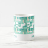 Aqua Blauwgroen Zeevruchten Mint Groen Mideeuw Pat Koffiemok (Center)